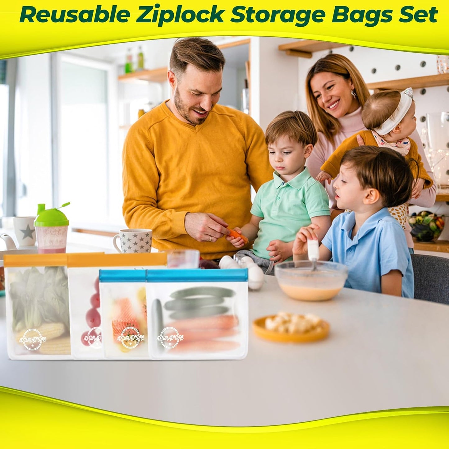 Bolsas reutilizables para almacenar alimentos en el congelador – 20 unidades