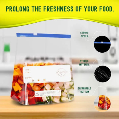 Bolsas Ziplock grandes para congelar alimentos de medio galón (2,27 l) – 50 unidades