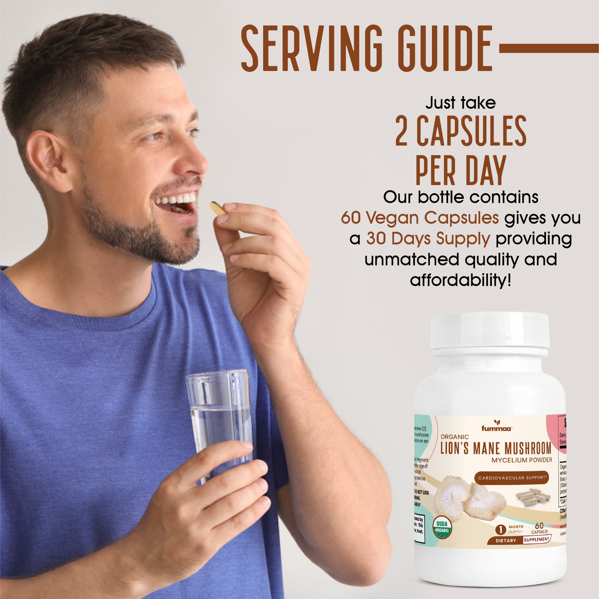 How to take Organic Lion's Mane Capsules | Serving Guide
