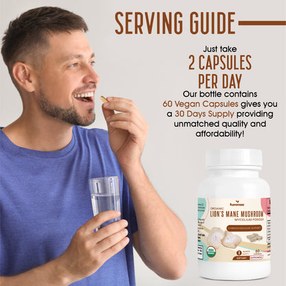 How to take Organic Lion's Mane Capsules | Serving Guide