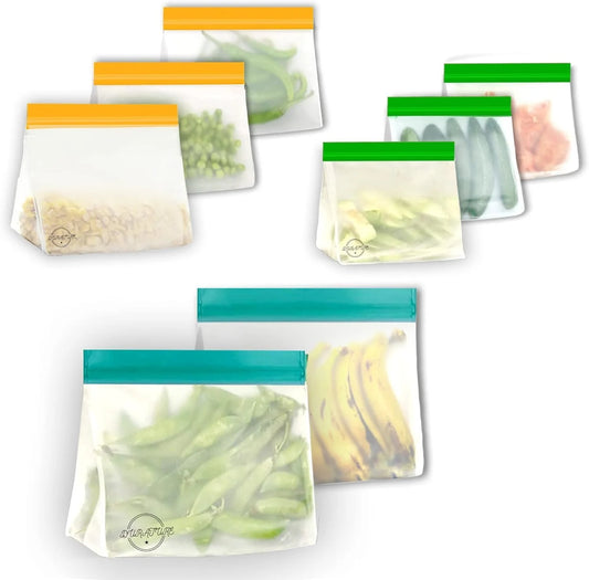 Leak Proof & Airtight Reusable Freezer Bags – 8 Pcs