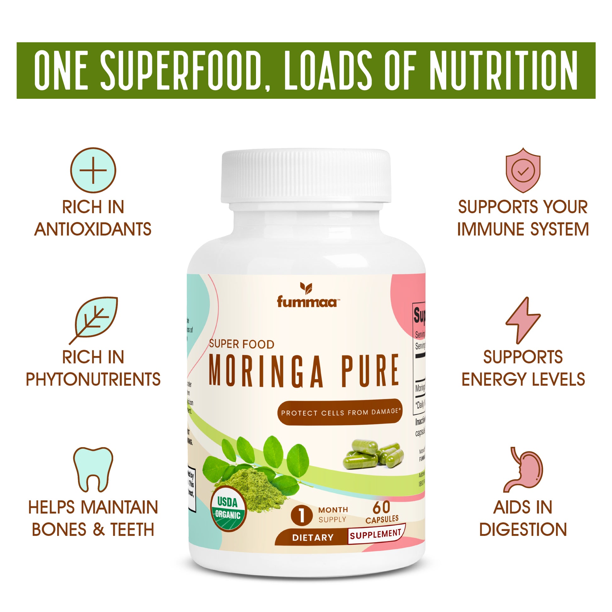 benefits of moringa pure capsules, superfood moringa health benefits