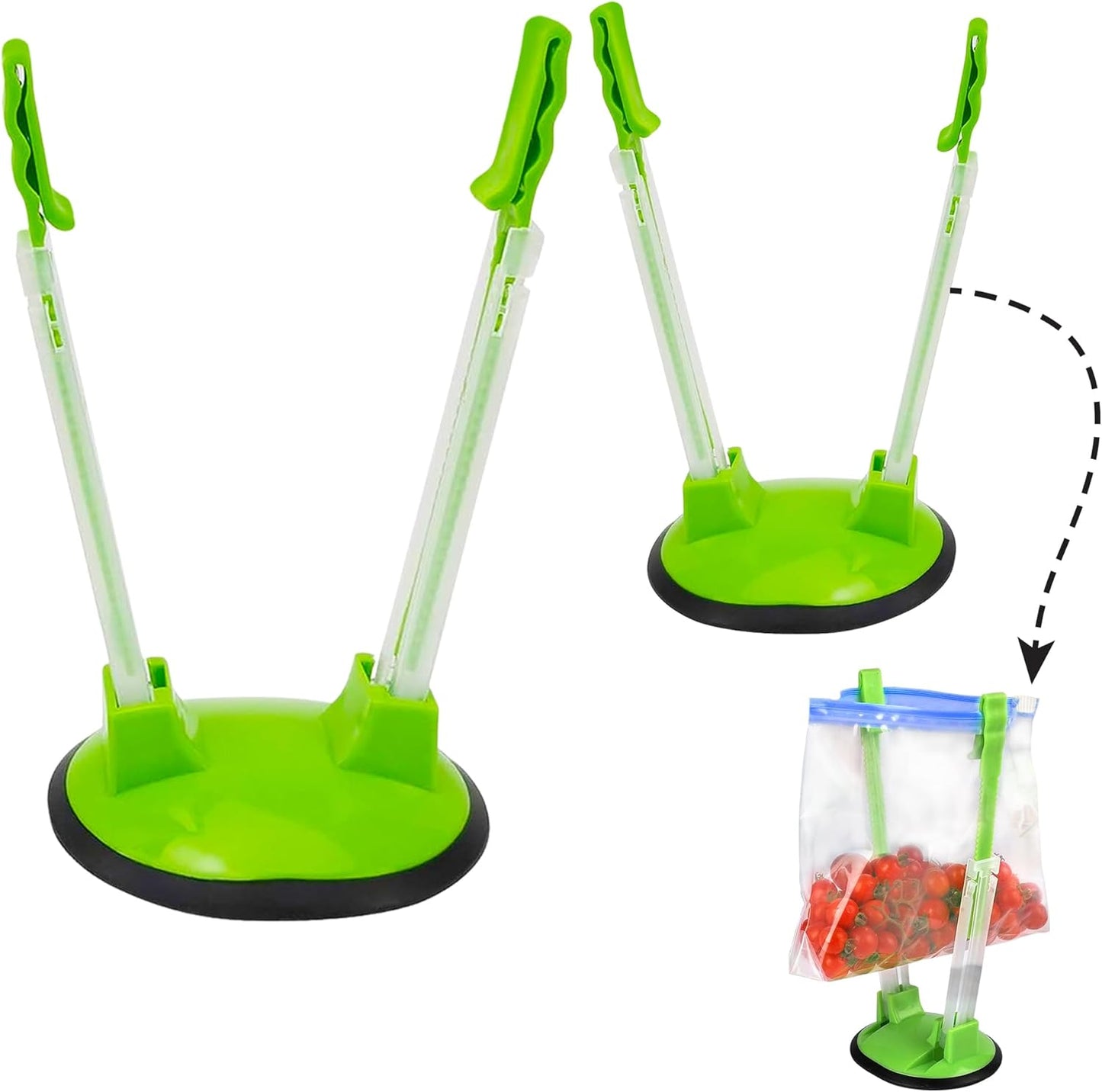 Soporte para dos bolsas de congelador: rejillas ajustables para bolsas
