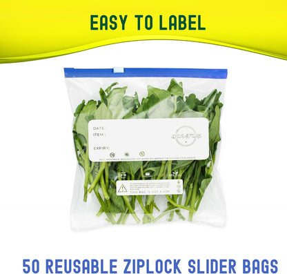 Bolsas Ziplock grandes para congelar alimentos de medio galón (2,27 l) – 50 unidades