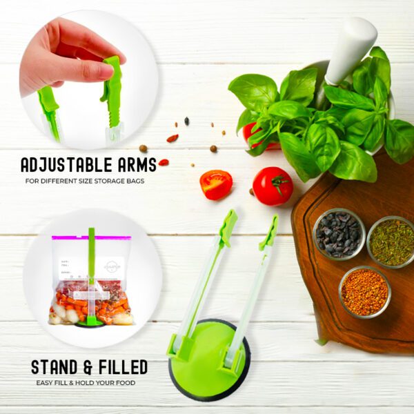Soporte para dos bolsas de congelador: rejillas ajustables para bolsas