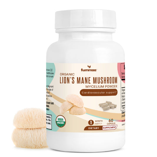 Lion's Mane Mushroom Capsules – Organic, Vegan-Friendly Brain-Health Supplement USA