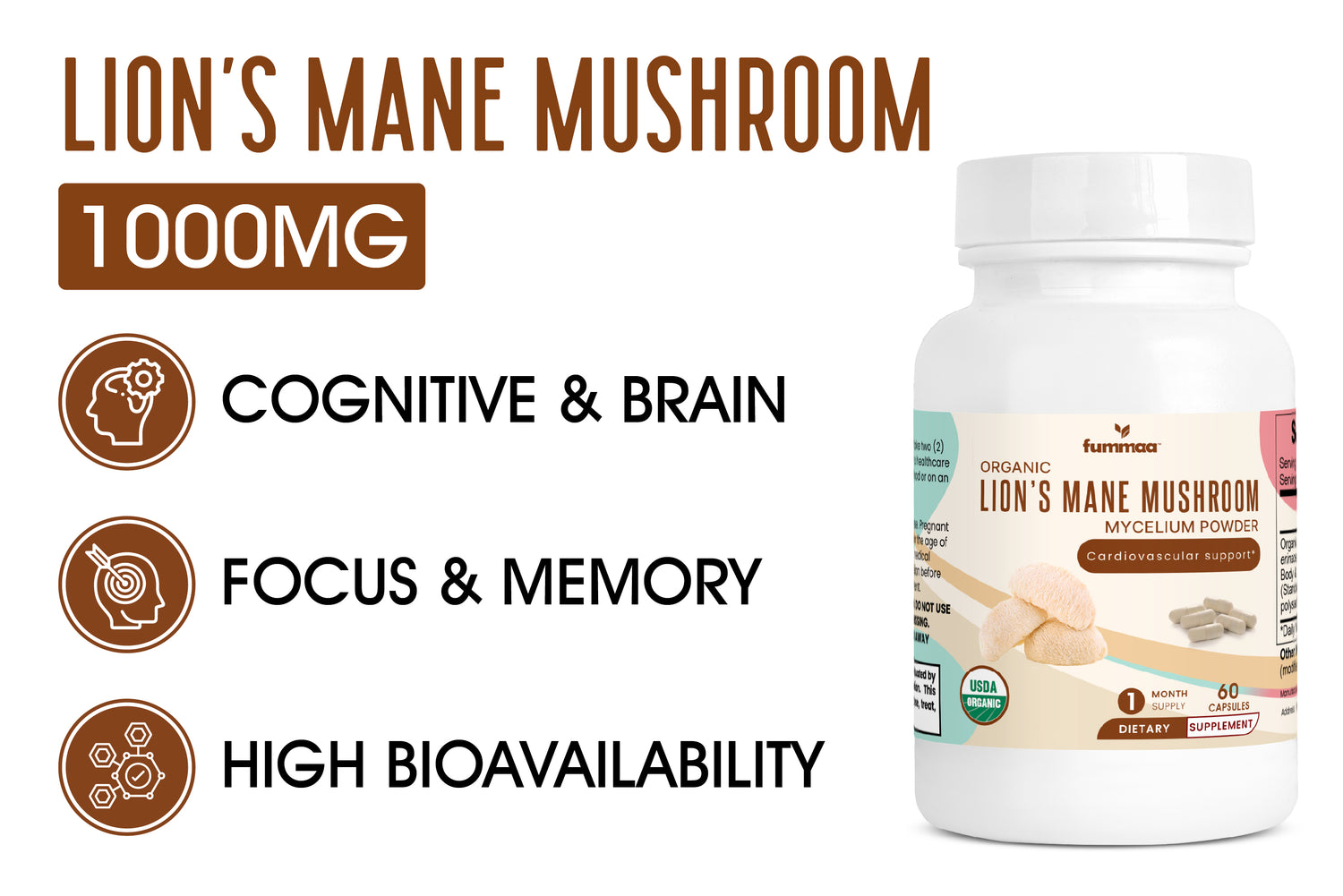 Organic Lion's Mane Mushroom | Cognitive & Brain | Focus & Memory