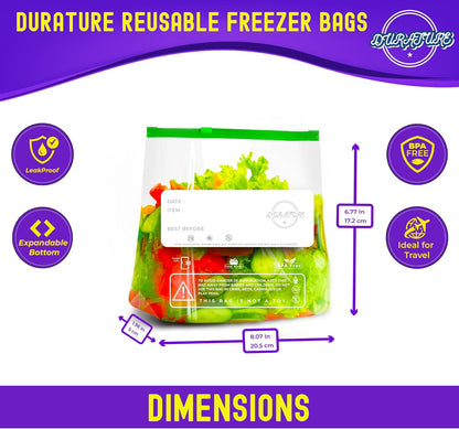 Quart Ziplock Food Bags (1L) – 50 Pcs