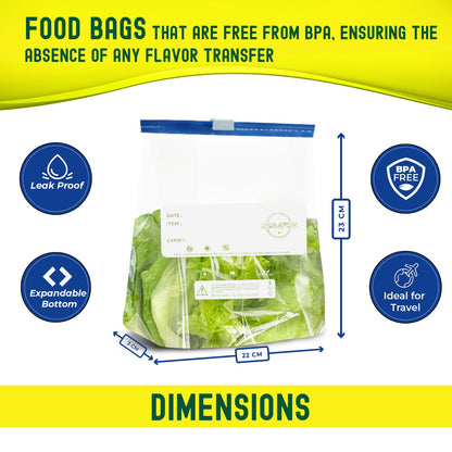 Bolsas Ziplock grandes para congelar alimentos de medio galón (2,27 l) – 50 unidades