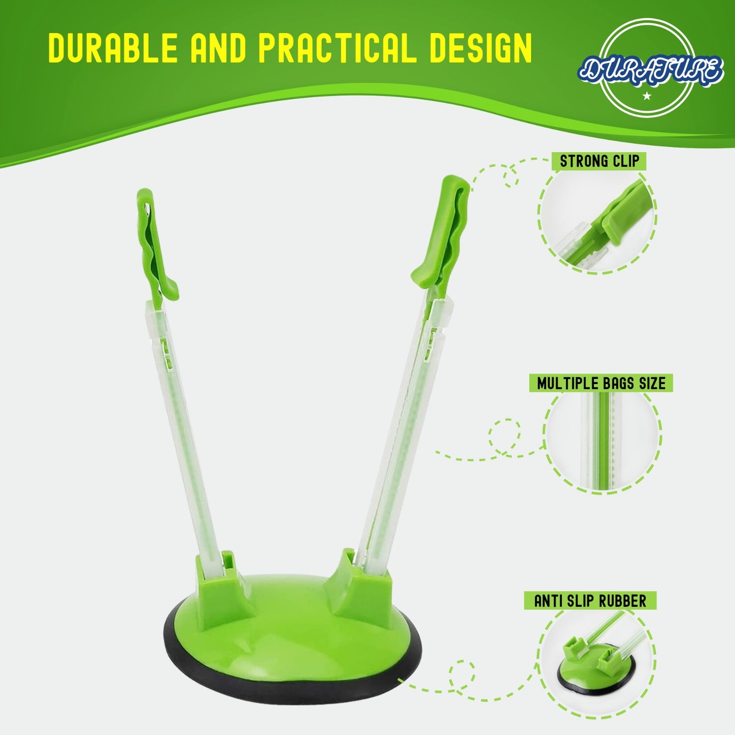 Soporte para dos bolsas de congelador: rejillas ajustables para bolsas