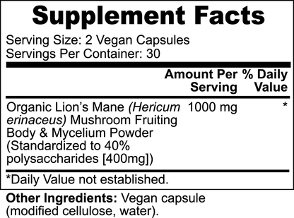 Lion's Mane Mushroom | Supplement Facts - Fummaa™
